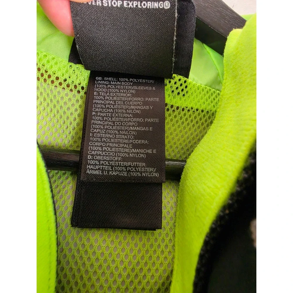 The North Face HyVent Rain Jacket Boys XL 18/20 Gray Black Hooded Windbreaker